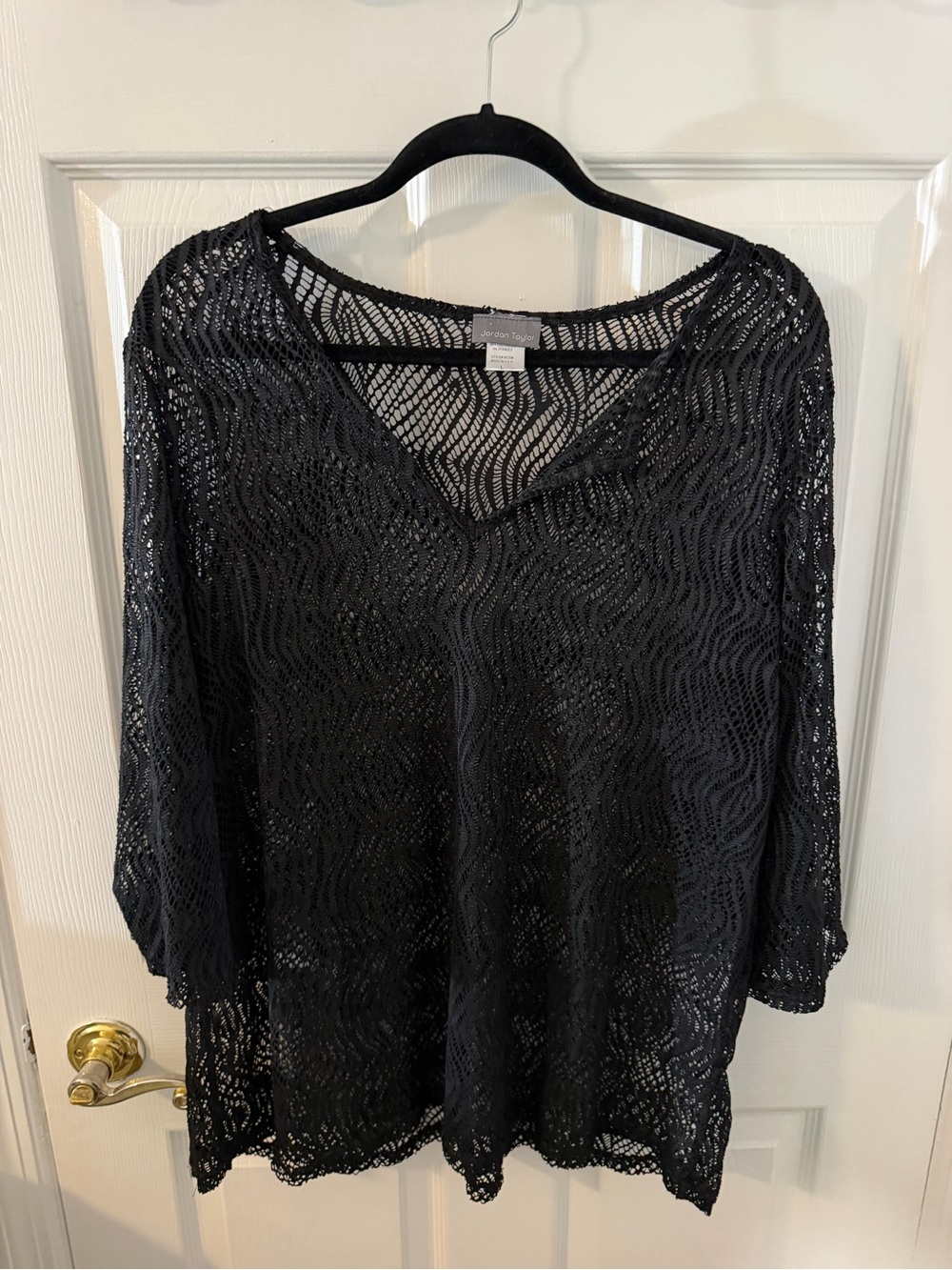 Jordan Taylor Black Crochet Swim Coverup